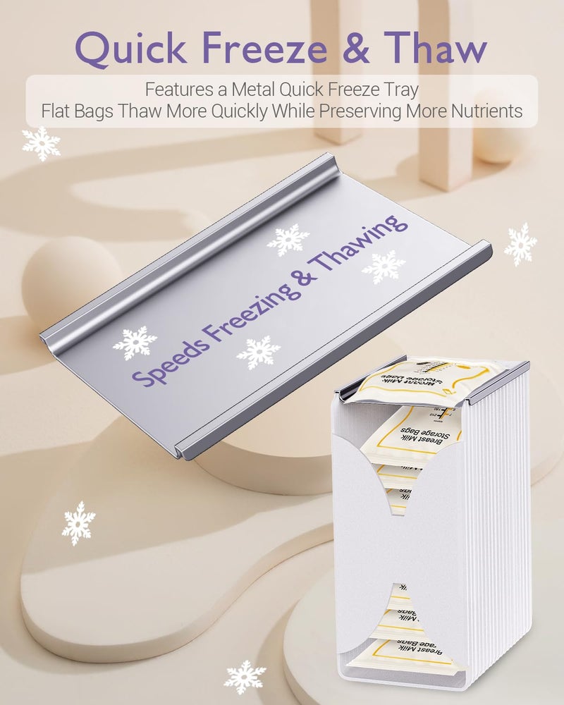 E1vee1 Freeze Organizer and Tower for Breastmilk Storage Bags, First-in First-Out Container Storing System with Quick-Freeze Tray to Freezing Breastmilk, Reusable and Breastfeeding Essentials - Image 3